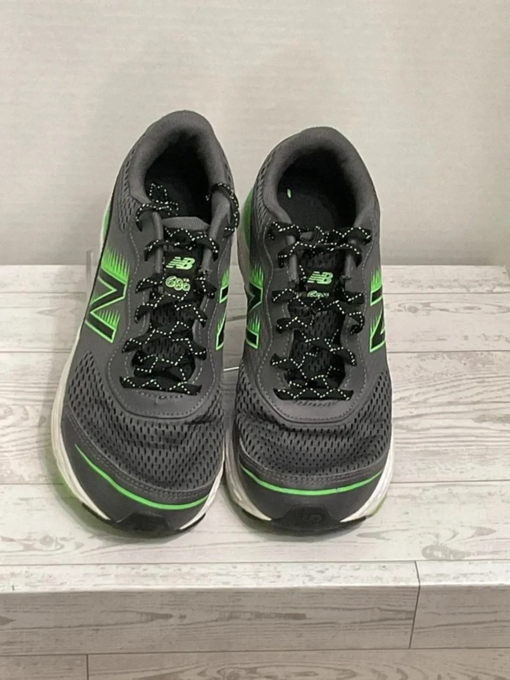 New Balance Kids Gray Sneakers with Neon Green Accents